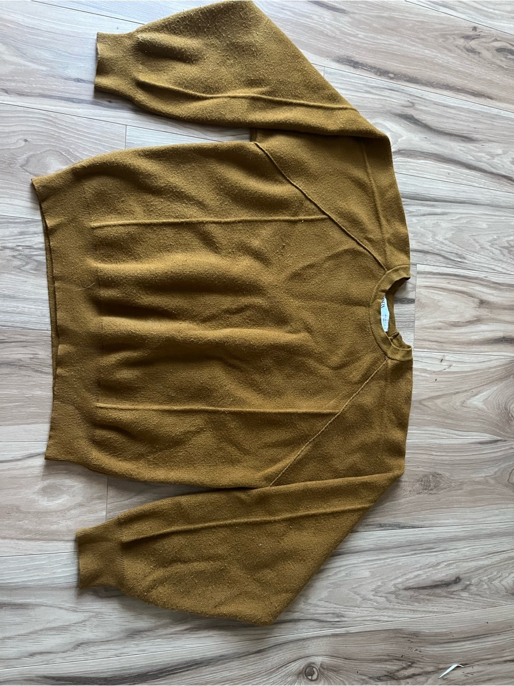 Zara Olive Mustard Crewneck Sweater